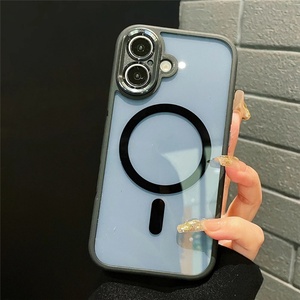 <b>For</b> iphone 17 Metal <b>Camera</b> Lens Transparent Phone case Tpu <b>Pc</b> Acrylic+tpu Bumper Shockproof Frame Cover - Product Image 6
