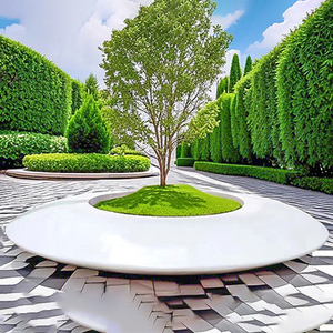 G043 Iluminación LED Exterior Personalizada, Macetero Luminoso con Forma de Árbol, Banco Curvo, Ecológico, de Lujo, Resistente a la Intemperie, para Escuelas Públicas y Hospitales - Product Image 5