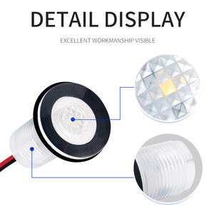 Lumière LED pour aquarium 12V 33mm bleue haute luminosité 120lm/W, durée de vie de 50000 heures pour bateau, réservoir, utilisation en extérieur - Product Image 2