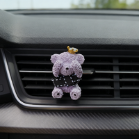 Diffuseur d'huiles essentielles en céramique parfumée en forme d'ours en peluche, décoration en plâtre de porcelaine, désodorisant pour grille d'aération de voiture