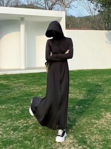 <span class=keywords><strong>Robe</strong></span> <span class=keywords><strong>longue</strong></span> noire ajustée pour femme, nouvelle collection été, avec logo personnalisé, protection <span class=keywords><strong>UV</strong></span> UPF40+, en Spandex/Nylon, col boutonné, <span class=keywords><strong>anti</strong></span>-<span class=keywords><strong>UV</strong></span> - Product Image 1