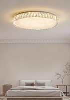 Plafonnier rond simple Chambre à coucher Salon Moderne Plafonnier LED en cristal à montage en surface