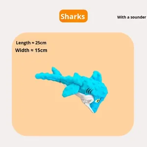 Giocattolo Sonoro in Peluche per Cani, Gadget per Animali Domestici, Allevia la Noia, Accessori per la Dentizione, Squalo Blu, Compagno per Cuccioli - Product Image 1