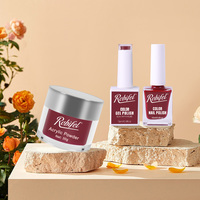 Poudre acrylique couleur personnalisée 2025 pour marque privée, kit 3-en-1 assorti au vernis gel et au laque à ongles, pour ongles en acrylique