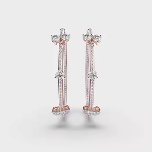 Pendientes de Diamantes Cultivados en Laboratorio para Mujer, para Bodas, Compromisos y Festivales, Pendientes de Diamantes Reales - Product Image 2