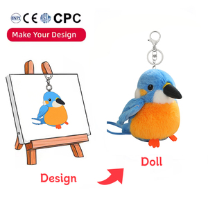 Tùy Chỉnh Chất Lượng Cao Sang Trọng Móc Khóa Chống Thiết Kế Mềm Thú Nhồi Bông Tùy Chỉnh Mini Sang Trọng Keychain - Product Image 3
