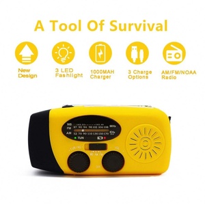 Radio météo portable NOAA 2000 mAh à manivelle solaire avec fonction Power Bank pour la prévention des crises - Marché allemand - Product Image 2