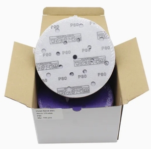 Bán buôn giấy nhám P240 màu tím gốm chà nhám đĩa 150mm 6 inch móc và vòng chà nhám đĩa cho ô tô - Product Image 3