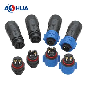 Factory 2 Pin 10A Adapter K15 Push Lock Quick Assembly Male Female Plug Screw Fixing Power Cable Connector IP67 For Outdoor