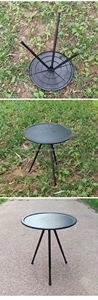 Mesa de acampada plegable al aire libre de doble capa ajustable, mesa redonda pequeña portátil, equipo de Camping para Picnic - Product Image 3