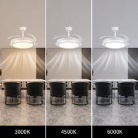 Ventilateur de plafond 42 pouces avec lumière LED 96W, télécommande à intensité variable, pour chambre, cuisine, salle à manger, salon, bureau à domicile, multi-scènes