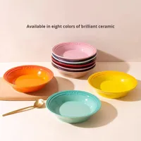 Bol en céramique pour animaux de compagnie pour chats et chiens Soucoupe volante coréenne Design Écologique Assiette à dîner à motif solide