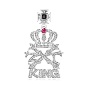 Collar con Colgante de Zirconia Estilo Hip Hop Ice Out para Hombre y Mujer, Corona de Rey, Cadena Cubana de Acero Inoxidable, Joyería Punk Hippie para Regalo - Product Image 4