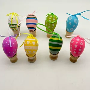 Œufs de Pâques réutilisables colorés assortis, vente en gros, plastique brillant imprimé pour <span class=keywords><strong>la</strong></span> chasse aux œufs des enfants, garnitures de paniers - Product Image 3