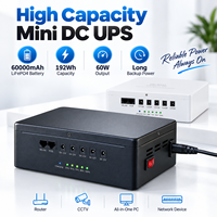 60W DC Mini UPS 9V 12V 48V POE 60000mAh Baterai Lithium Isi Ulang untuk Router Wifi Kamera CCTV