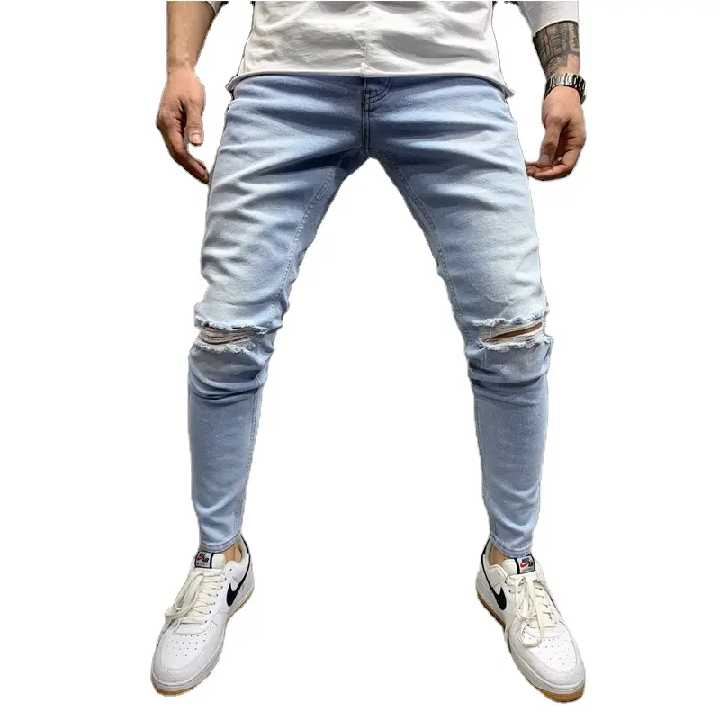 2022 מותאם אישית מעצב קיץ Ripped ג 'ינס ברמודה מכנסיים Celana Pendek Pria דיגיטלי הדפסת כחול Rip ז' אן מכנסיים קצרים לגברים