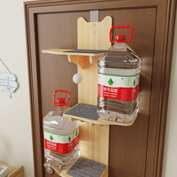 Árbol para Gatos de 4 Niveles Montado en la Puerta, Poste Rascador Colgante de Madera Maciza para Gatos de Interior, Ahorro de Espacio