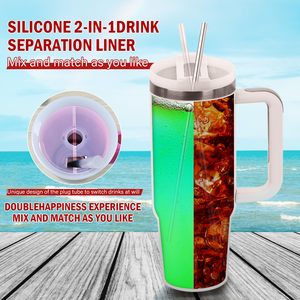 Separadores de Silicona Reutilizables 2 en 1 para Vasos Stanley de 40 oz con Asa, con Separador para Bebidas Frías, Producto de Vajilla - Product Image 2