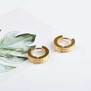 राउंड ज्वैलरी क्लासिक विंटेज फैशन गहने स्टड इयररिंग्स ने वापस स्टॉपर सोने के स्टेनलेस स्टील गेज मुक्त शिपिंग - Product Image 3