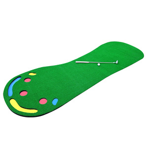 Golf <b>Putting</b> Green Practice <b>Mat</b> 90x275cm With Slope And Multi Holes For <b>Indoor</b> Outdoor Training - Product Image 1