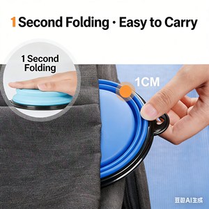 Bol pliable pour chien, sûr, souple et pliable, pour l'eau et la nourriture, pour les voyages, la randonnée, en silicone de qualité alimentaire, pour chien en plein air - Product Image 2