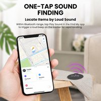Pelacak Barang Pintar Anti Hilang Bersertifikasi MFi Bluetooth, Bekerja dengan Apple Find My untuk Kunci, Tas, Koper, Pelacakan Hewan Peliharaan