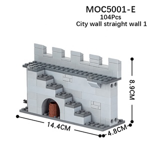 MOC5001 Ensembles de blocs de <span class=keywords><strong>construction</strong></span> : Scènes de champ de bataille et murs de château médiévaux, avec portails - Product Image 6
