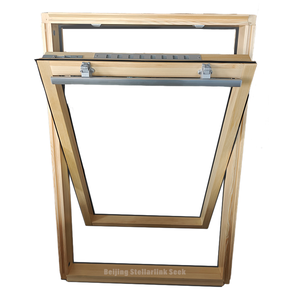 Fenêtre <span class=keywords><strong>de</strong></span> toit suspendue centrale réversible à 180 degrés, avec joint EPDM, en aluminium et bois, micro-ventilation manuelle, cadre en pin nordique - Product Image 2