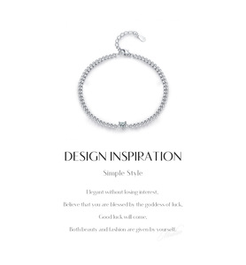 S925 Silver Minimalist Chain <b>Bracelet</b> Heart Cut Charm <b>Bracelet</b> Adjustable Diamond Claw Setting Unisex Everyday Wear - Product Image 6
