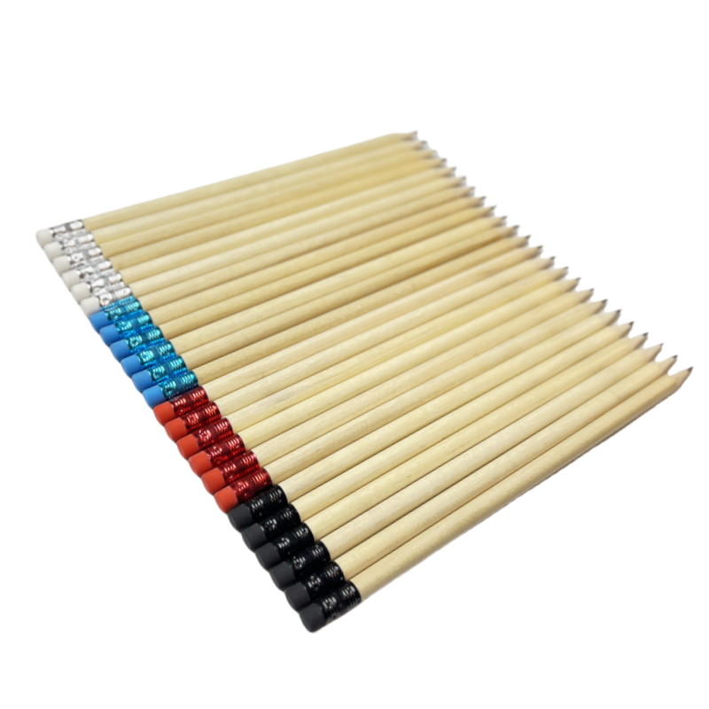 ดินสอ HB ดิบธรรมชาติ พร้อมยางลบสี