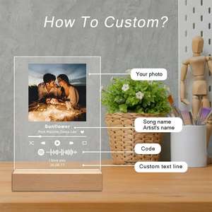 Cadre photo musical personnalisé, décoration d'intérieur, veilleuse, lampe LED en acrylique, cadeau romantique pour anniversaire, remise de diplôme, bébé, pour les couples, les étudiants - Product Image 4