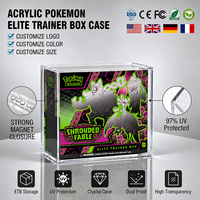 Maßgefertigte Pokemon TCG ETB Acryl-Vitrine 97% UV-Schutz Starke Magnetische Elite Trainer Box Premium Acryl-Etui für Ausstellungsregale 5mm