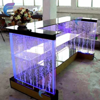 Comptoir de Réception de Fête en Acrylique Lumineux à LED, Bar Moderne Commercial à Lumières RGB, Mobilier de Table de Bar, à Vendre