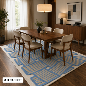 Tapis de luxe personnalisé en laine, écologique, fait main, moderne, pour hôtel, salon, décoration intérieure - Product Image 5