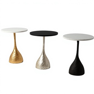 Mesa Auxiliar de Aluminio Esmaltado Ecológico, Mesa de Centro Asimétrica, Mesa Lateral Moderna y Contemporánea para el Hogar, Comercial e Interior - Product Image 1