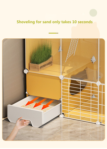 Vente en gros : Maisonnette pour animaux de compagnie en métal, type villa, pour intérieur, grand espace, avec toilettes, 4 niveaux - Product Image 2