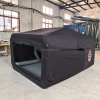 Tente de glamping capsule personnalisée, une chambre, abri gonflable en coton, lodge de camping de luxe en plein air, design noir et gris