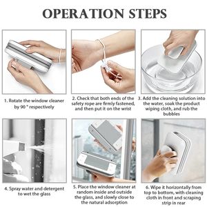 Limpiador de ventanas magnético 2025, cepillo de limpieza de ventanas de doble cara, Herramientas de limpieza de limpiaparabrisas, limpiador de ventanas exteriores para gran altura - Product Image 5
