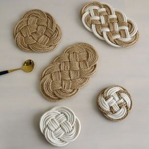 Heat Insulation Thread Woven Oval <b>Table</b> Mats & Pads Set Hot Promotion Eco-friendly Nordic Style Cotton Rope <b>Placemats</b> - Product Image 2