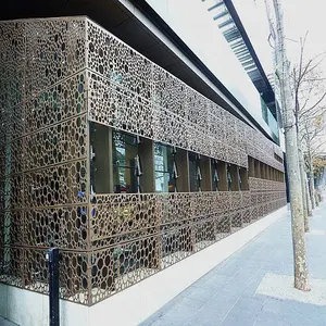 Aluminum Panels For Facade ACEPLATE Perforated Panel For Facade Manufacturer Metal Building Decorative Cladding Aluminium Curtain Walls 1.0-4.0mm Flat Seam