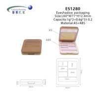 Boîte de palette à paupières vide recyclable avec miroir, emballage cosmétique AS+ABS pour maquillage, logo personnalisé disponible