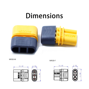 מחבר מקורי Amass זכר נקבה שחור צהוב Mr30 סוללה תקע כדור מתאם 3 פינים Mr30 Mr30-m Mr30-f עבור מנוע DC - Product Image 2