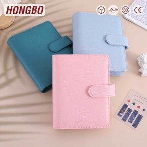 Hongbo Best Selling 12-Color 6 Ring Binder Soft Pebbled Leather Loose-Leaf Budget Planner Cash Envelopes Monthly <strong>Calendars</strong> - Product Image 1