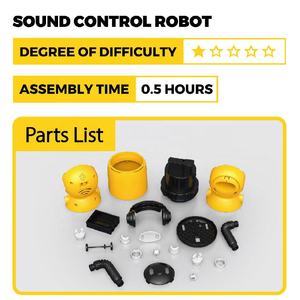 Robot interactif à commande vocale, jouet pour enfants, kit de construction de robot électrique à assembler soi-même avec lumière, musique et son - Product Image 5