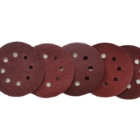 115mm rouge oxyde d'aluminium crochet et boucle papier de sable disque de ponçage rond disque de meulage pour outils abrasifs muraux en bois