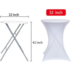 Cubierta de mesa de cóctel ajustada redonda de colores personalizados al por mayor cubierta de mesa elástica de LICRA para boda - Product Image 3