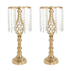 High Quality Metal <strong>Flower</strong> Arrangement Stand Elegant Crystal <strong>Flower</strong> <strong>Vase</strong> for Weddings Parties Tall Event Table Wholesale - Product Image 2