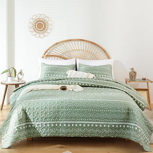 Wholesale 3pcs Lightweight Diamond Design Eco-Friendly All-Season Quilt Set Ultrasonic Quilted Polyester Cotton <b>Vintage</b> Hotel - Product Image 6