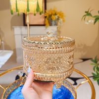 Boîte de rangement en métal de style européen CDOR - pot à bonbons - boîte de rangement pour bijoux et rouges à lèvres pour femmes - pièce décorative