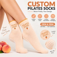 Chaussettes de Pilates personnalisées en gros pour la danse barre, antidérapantes, confortables, en coton, mi-mollet, pour femmes